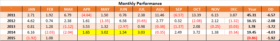 Monthly Performance - Timing 2